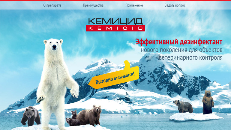 Landing Page дезинфектанта «Кемицид»