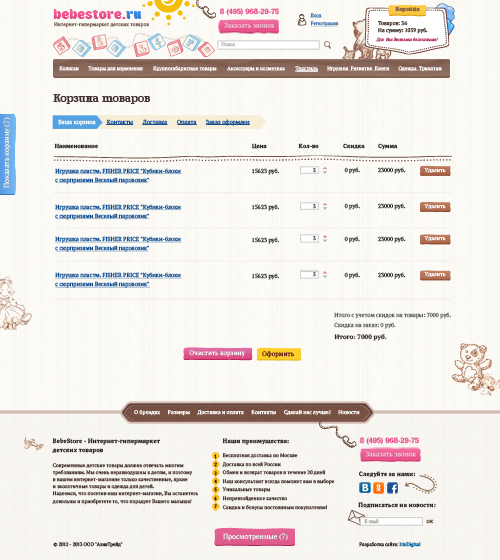 Корзина Bebestore.ru